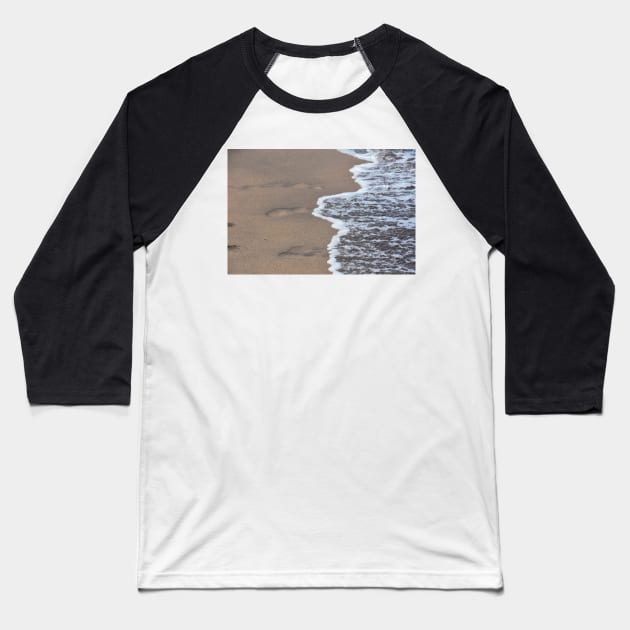 Sandy Footsteps Baseball T-Shirt by photosbyalexis